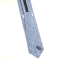 Fashion Chambray Blue Cotton Zipper Kids Tie